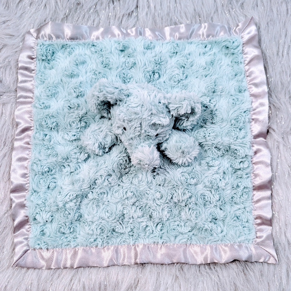 Cloud Island Elephant Green Swirl Silver Satin Lovey Mini Security Blanket 2022